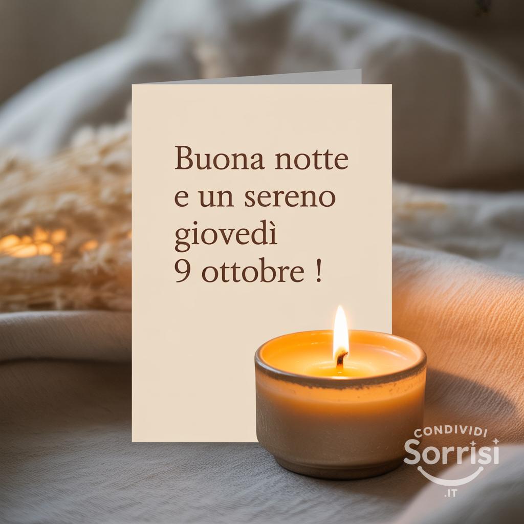 Buona notte e un sereno giovedì 9 ottobre !