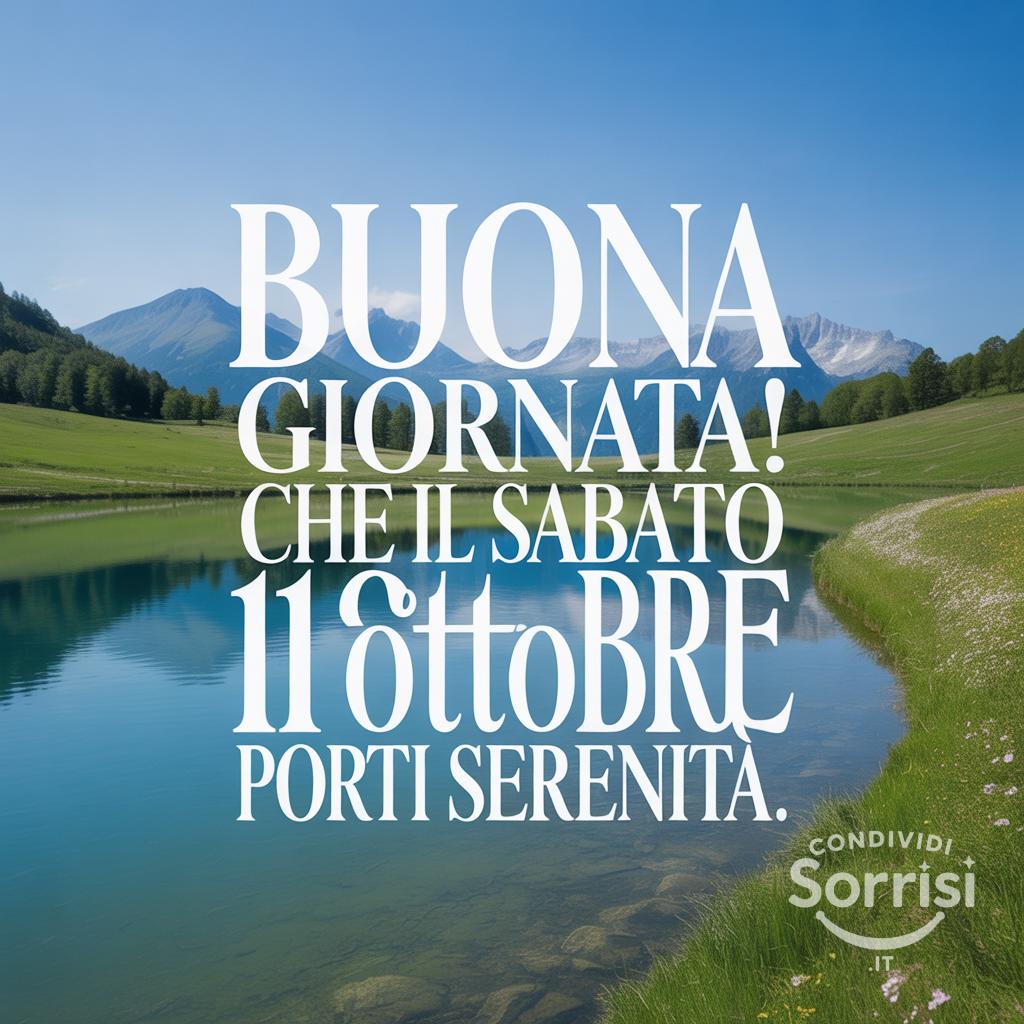 Buona giornata! Che il sabato 11 ottobre  porti serenità.