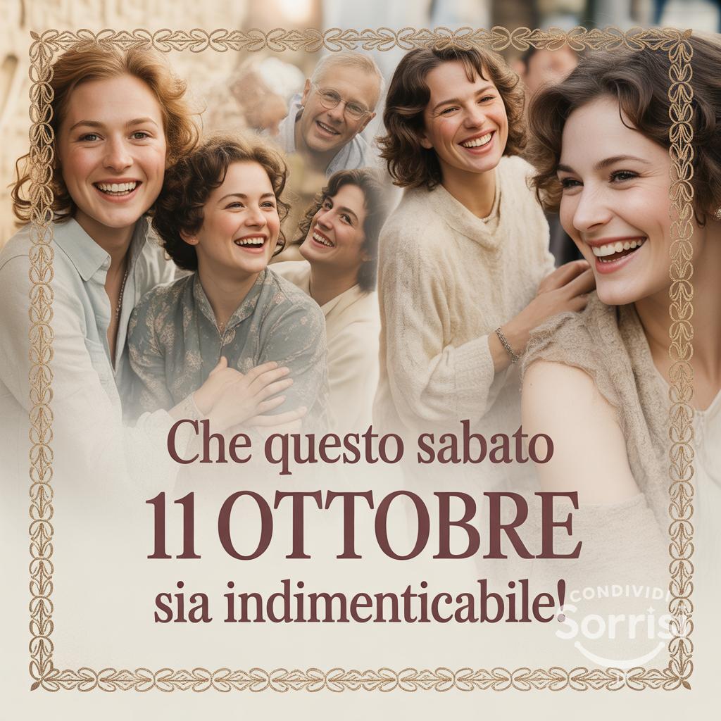 Che questo sabato 11 ottobre  sia indimenticabile!