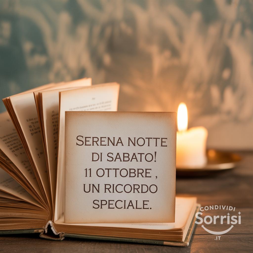 Serena notte di sabato! 11 ottobre , un ricordo speciale.