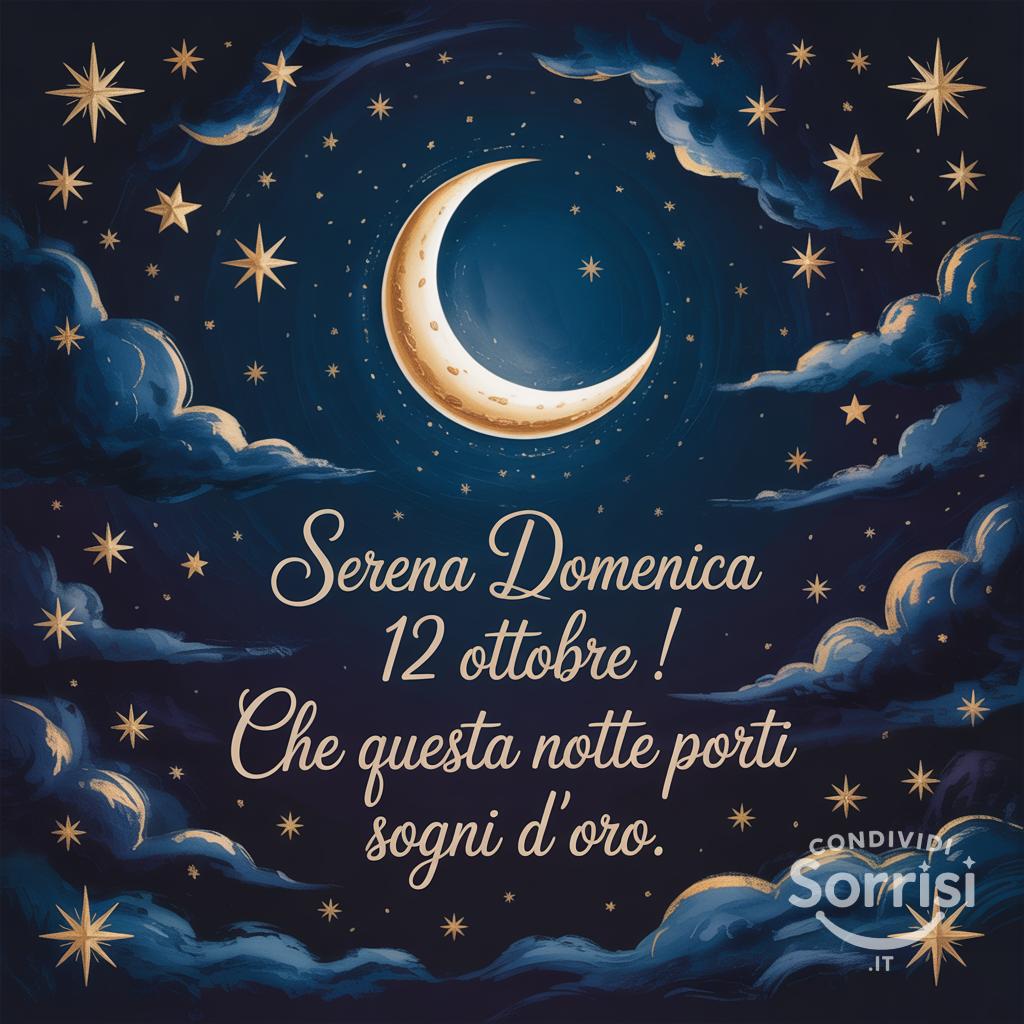 Serena domenica 12 ottobre ! Che questa notte porti sogni d'oro.