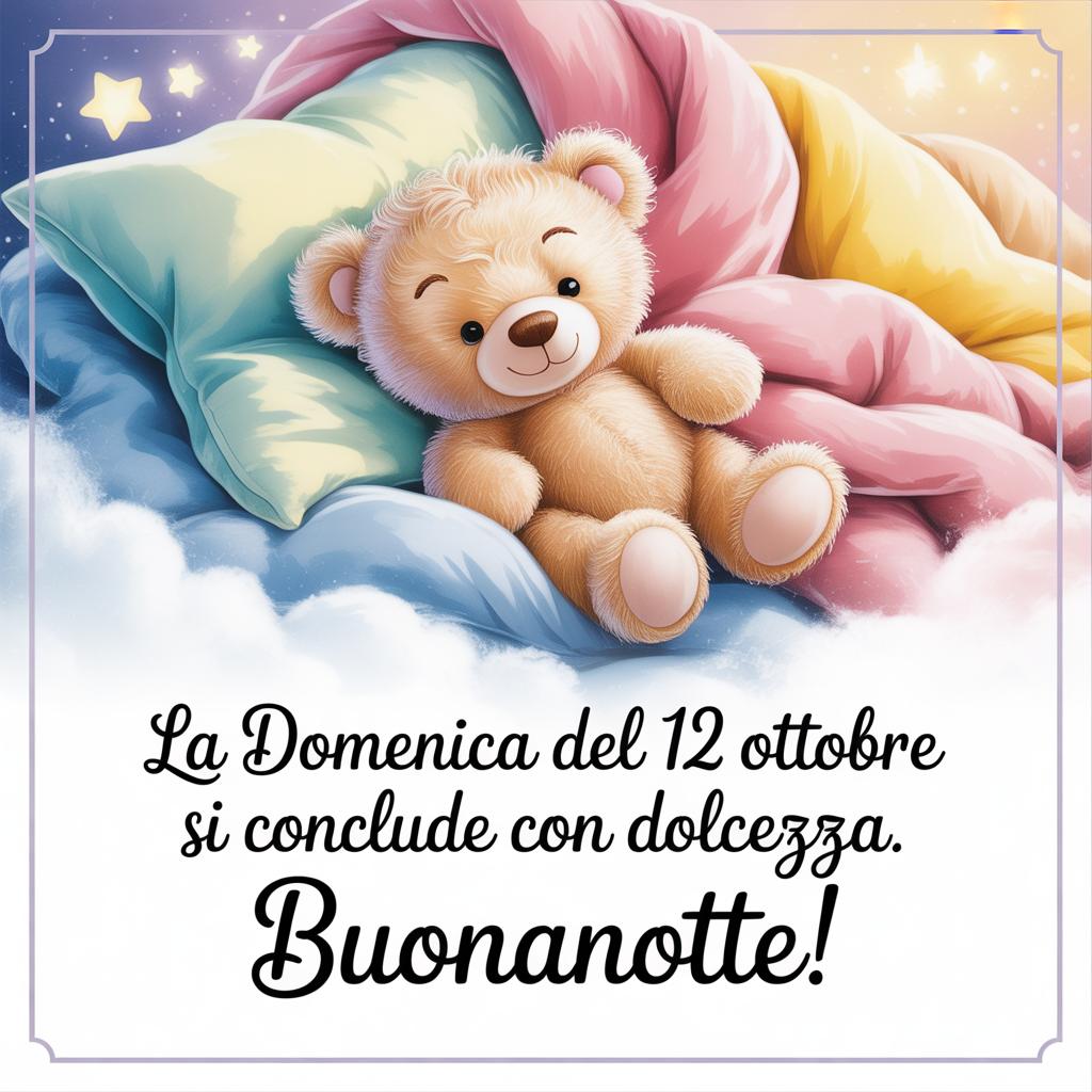 La domenica del 12 ottobre  si conclude con dolcezza. Buonanotte!