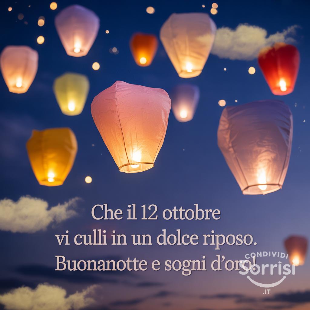 Che il 12 ottobre  vi culli in un dolce riposo. Buonanotte e sogni d'oro!