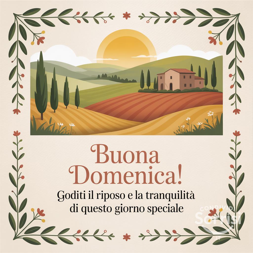 Buona domenica! Goditi il riposo e la tranquillità di questo giorno speciale