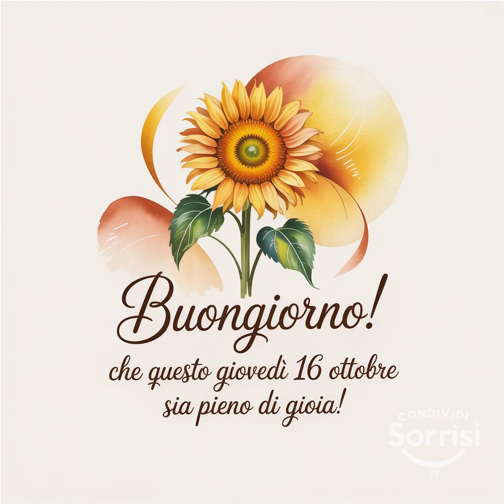 Buongiorno! Che questo giovedì 16 ottobre  sia pieno di gioia!