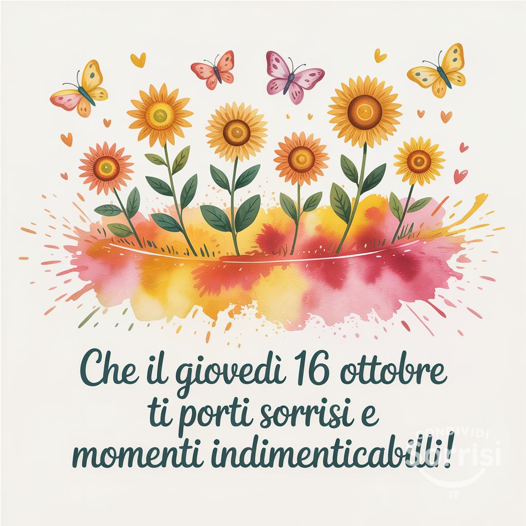 Che il giovedì 16 ottobre  ti porti sorrisi e momenti indimenticabili!
