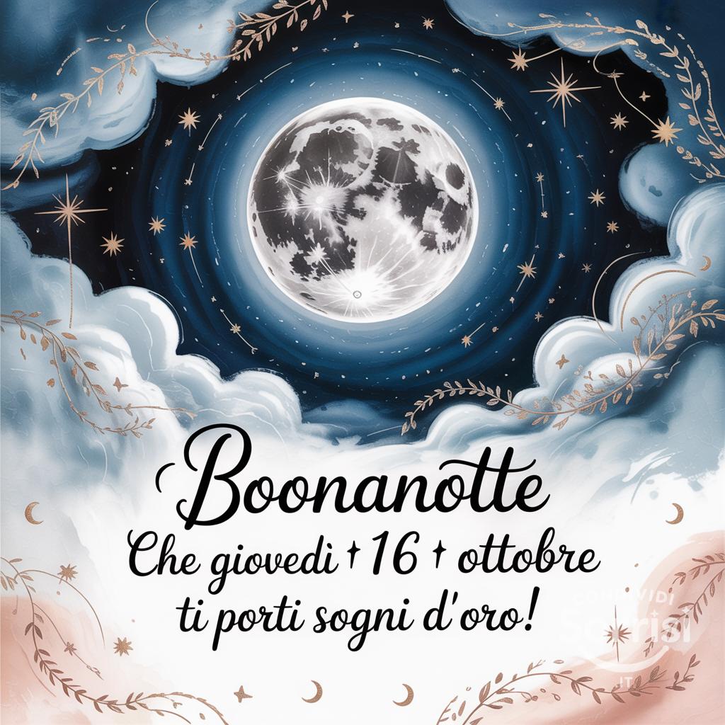 Che questo giovedì 16 ottobre  ti porti sogni d'oro!