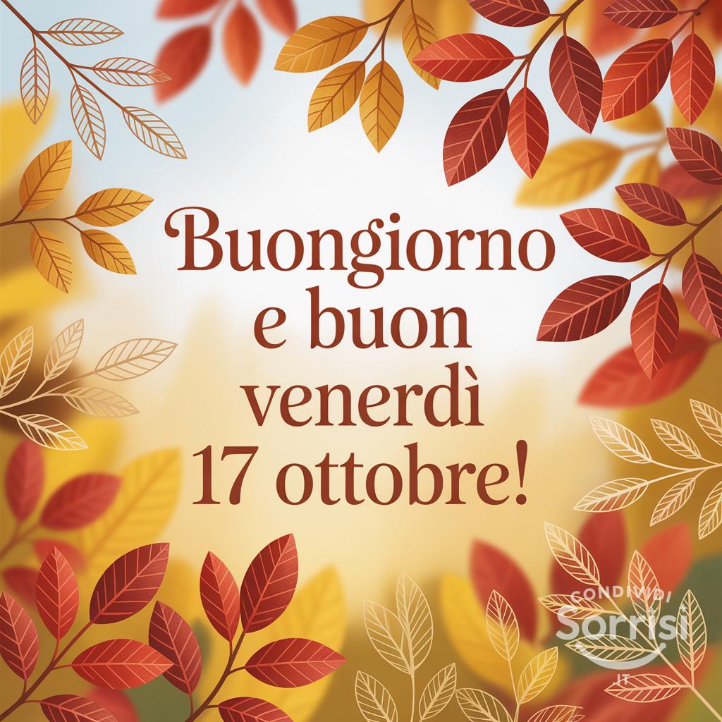 Buongiorno e buon venerdì 17 ottobre!