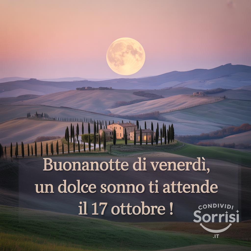 Buonanotte di venerdì, un dolce sonno ti attende il 17 ottobre !