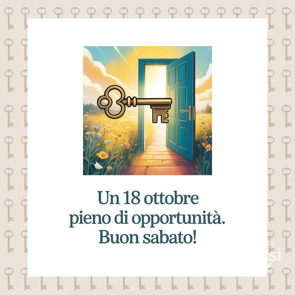 Un 18 ottobre  pieno di opportunità. Buon sabato!