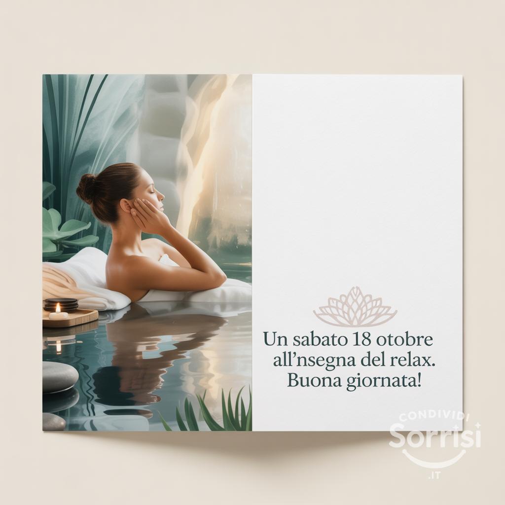 Un sabato 18 ottobre  all'insegna del relax. Buona giornata!