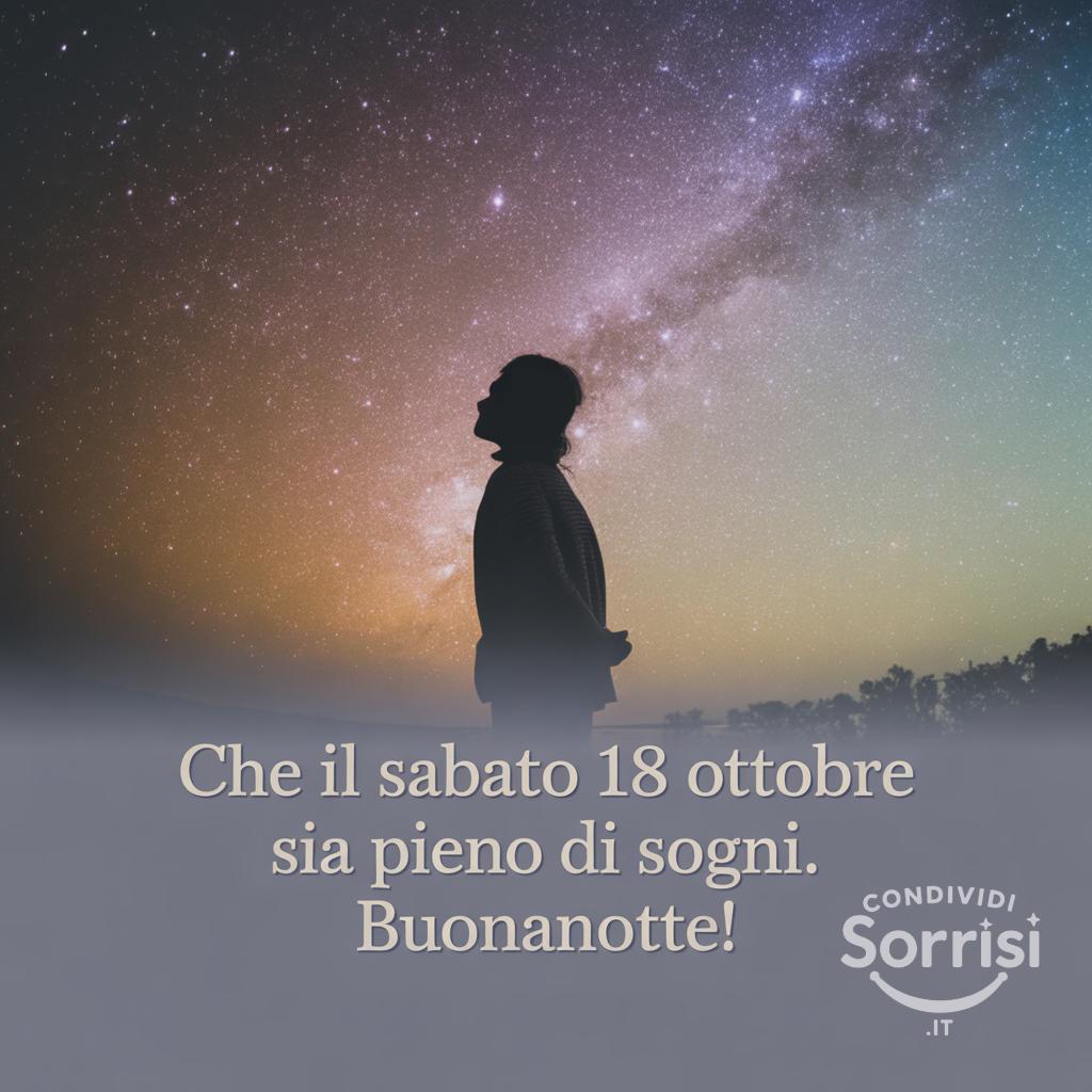 Che il sabato 18 ottobre  sia pieno di sogni. Buonanotte!