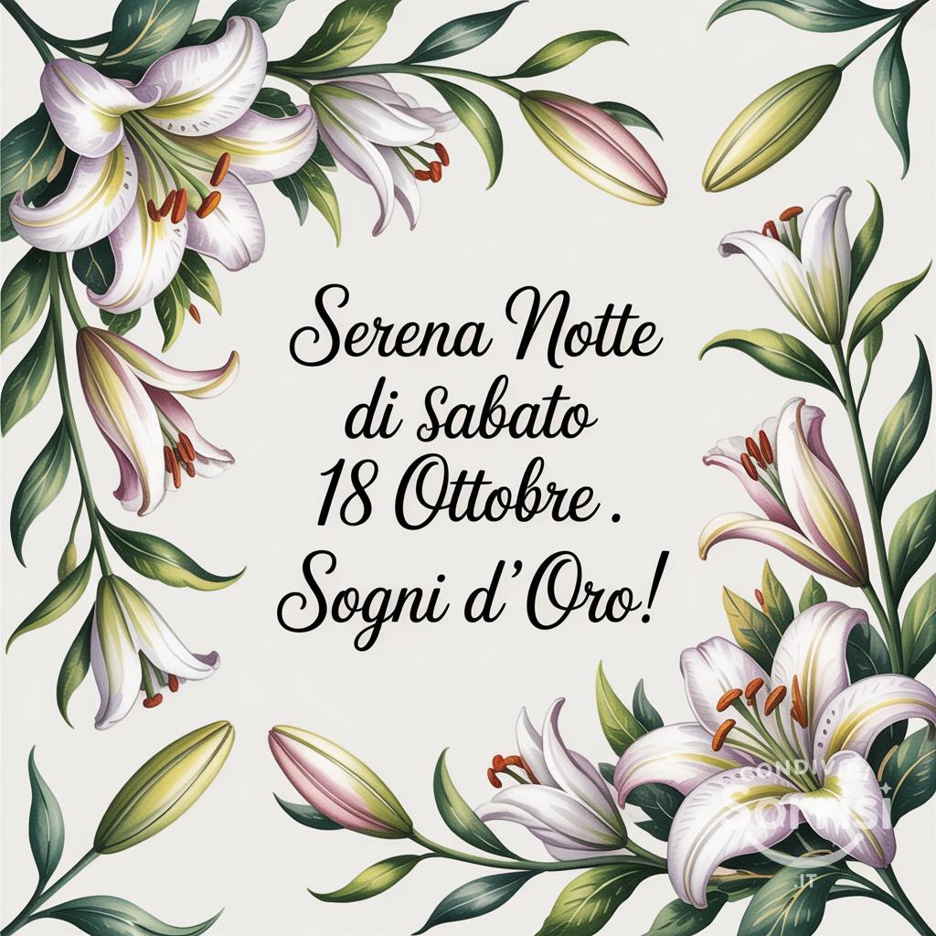 Serena notte di sabato 18 ottobre . Sogni d'oro!
