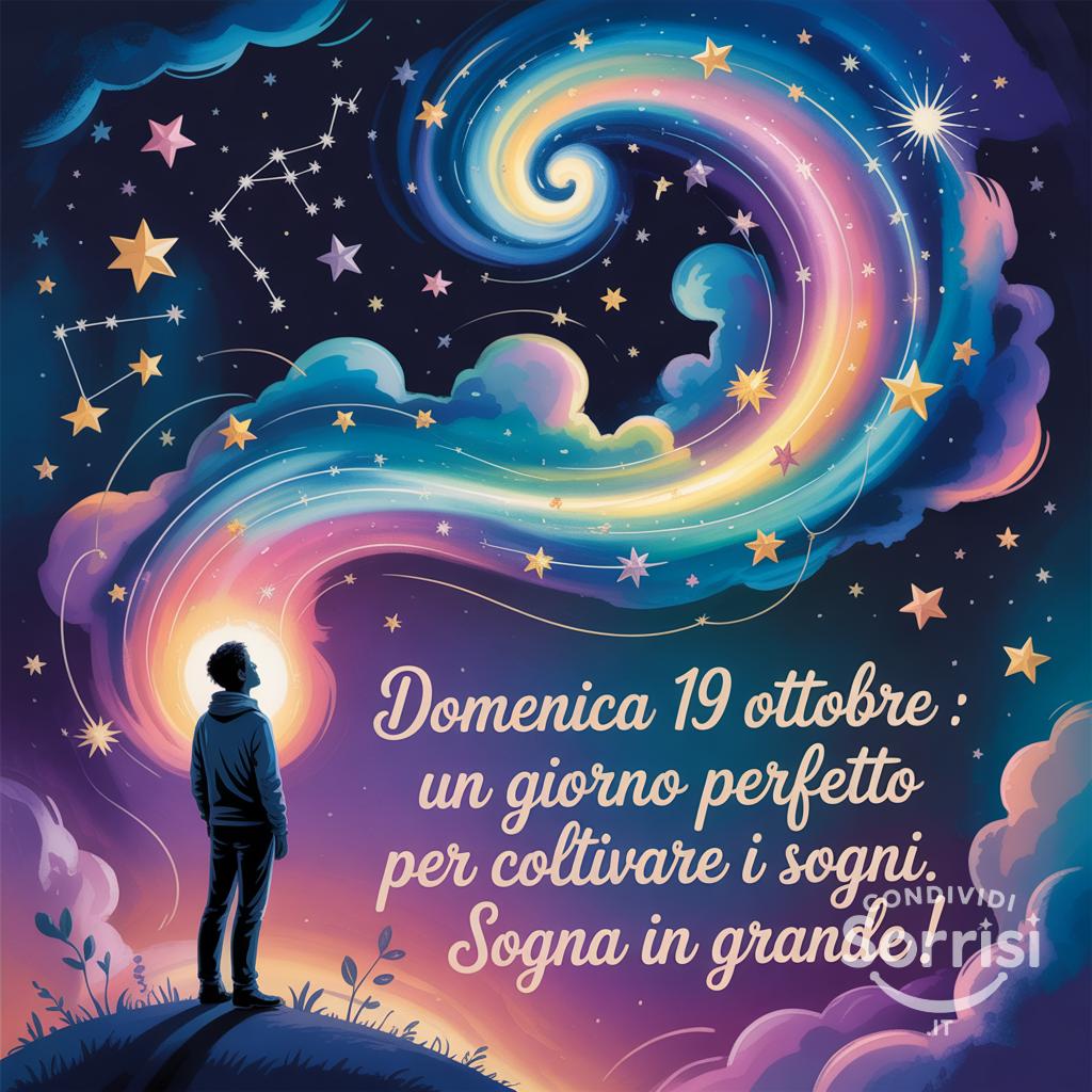 Domenica 19 ottobre : un giorno perfetto per coltivare i sogni. Sogna in grande!