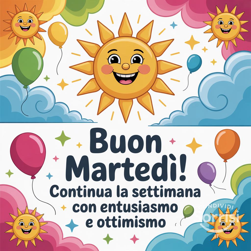 Buon martedì! Continua la settimana con entusiasmo e ottimismo