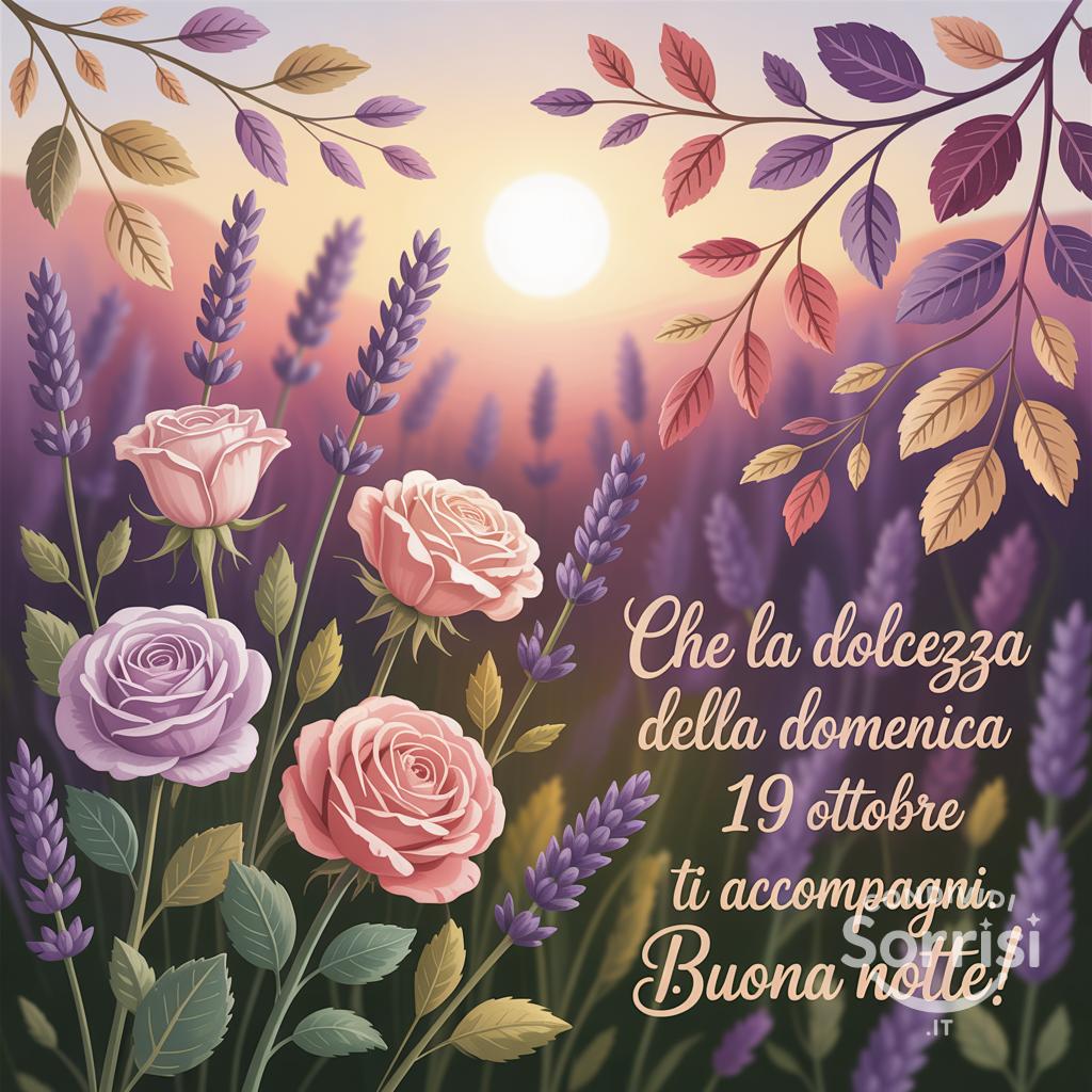 Che la dolcezza della domenica 19 ottobre  ti accompagni. Buona notte!