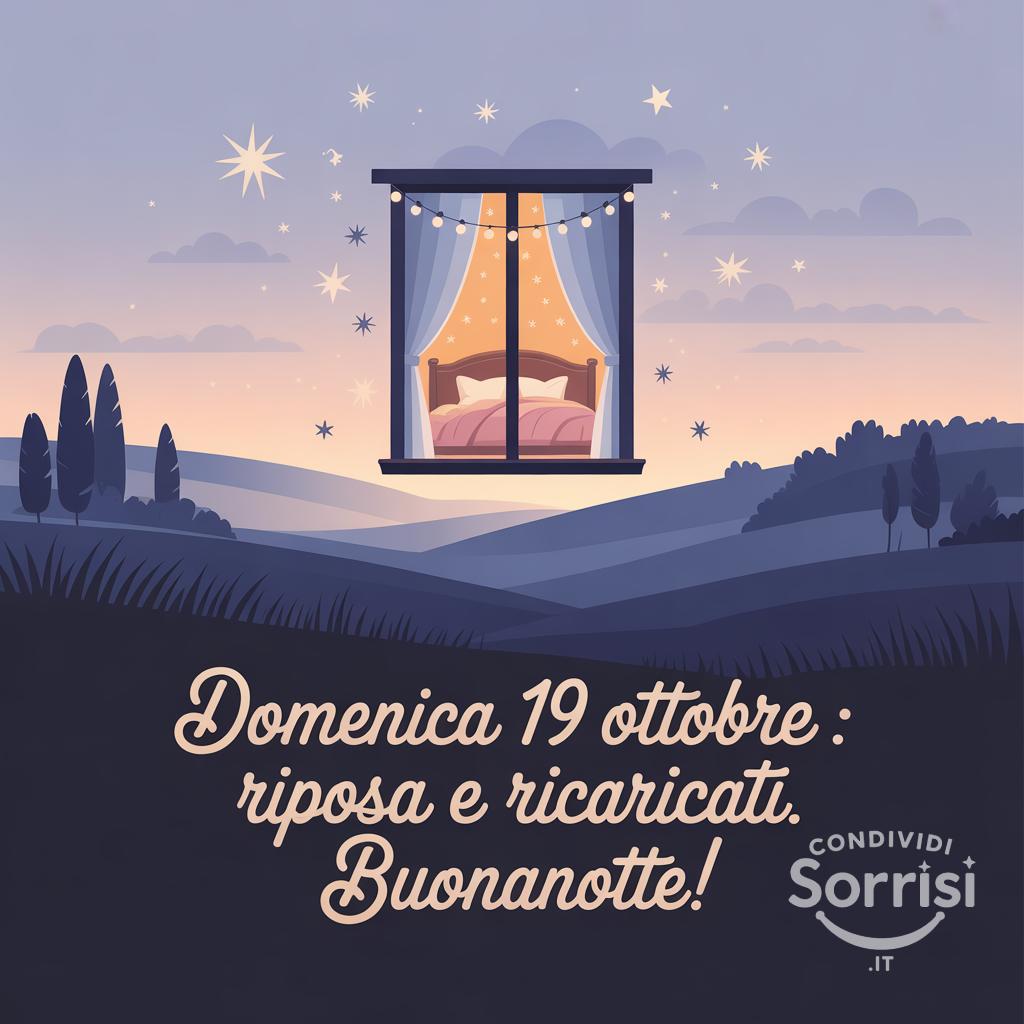 Domenica 19 ottobre : riposa e ricaricati. Buonanotte!