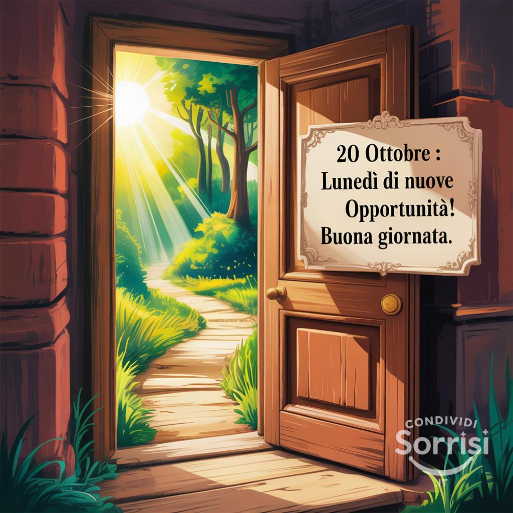 20 ottobre : lunedì di nuove opportunità! Buona giornata.