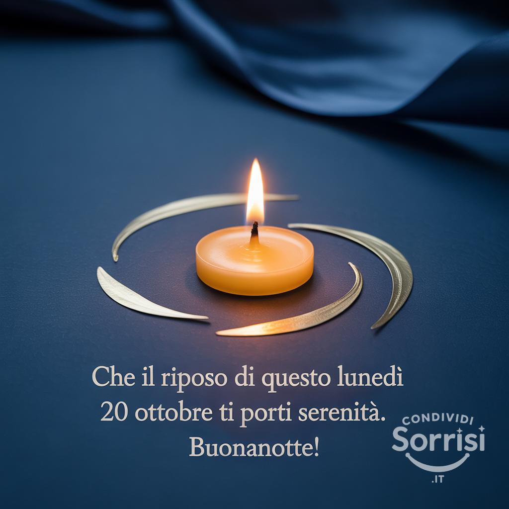 Che il riposo di questo lunedì 20 ottobre  ti porti serenità. Buonanotte!
