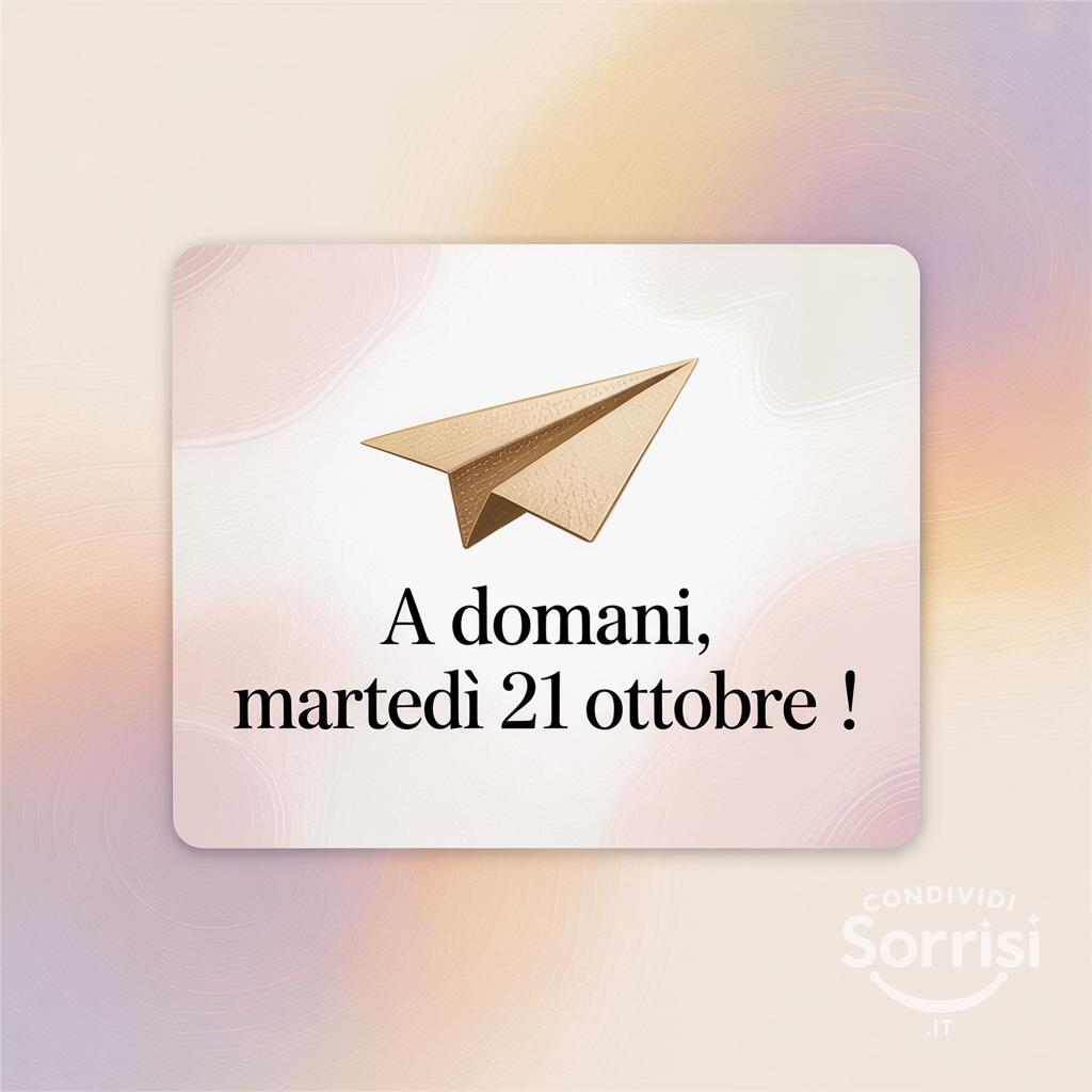 A domani, martedì 21 ottobre !