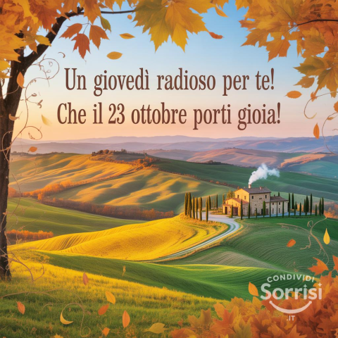 Un Saluto al Giovedì 23 Ottobre 2025: Immagini e Auguri di Buongiorno!