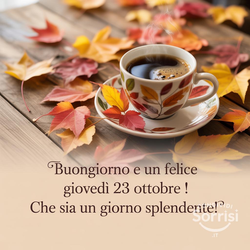 Buongiorno e un felice giovedì 23 ottobre ! Che sia un giorno splendente!