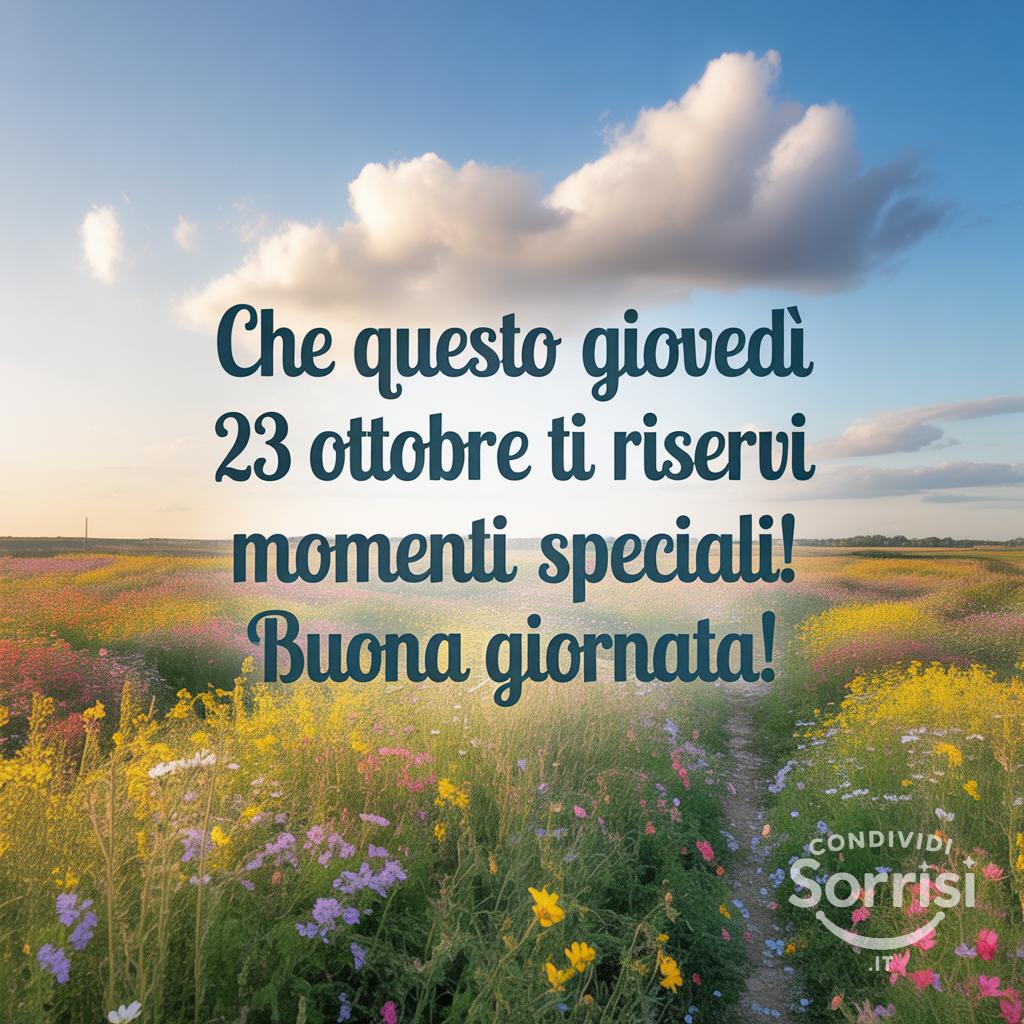 Che questo giovedì 23 ottobre  ti riservi momenti speciali! Buona giornata!