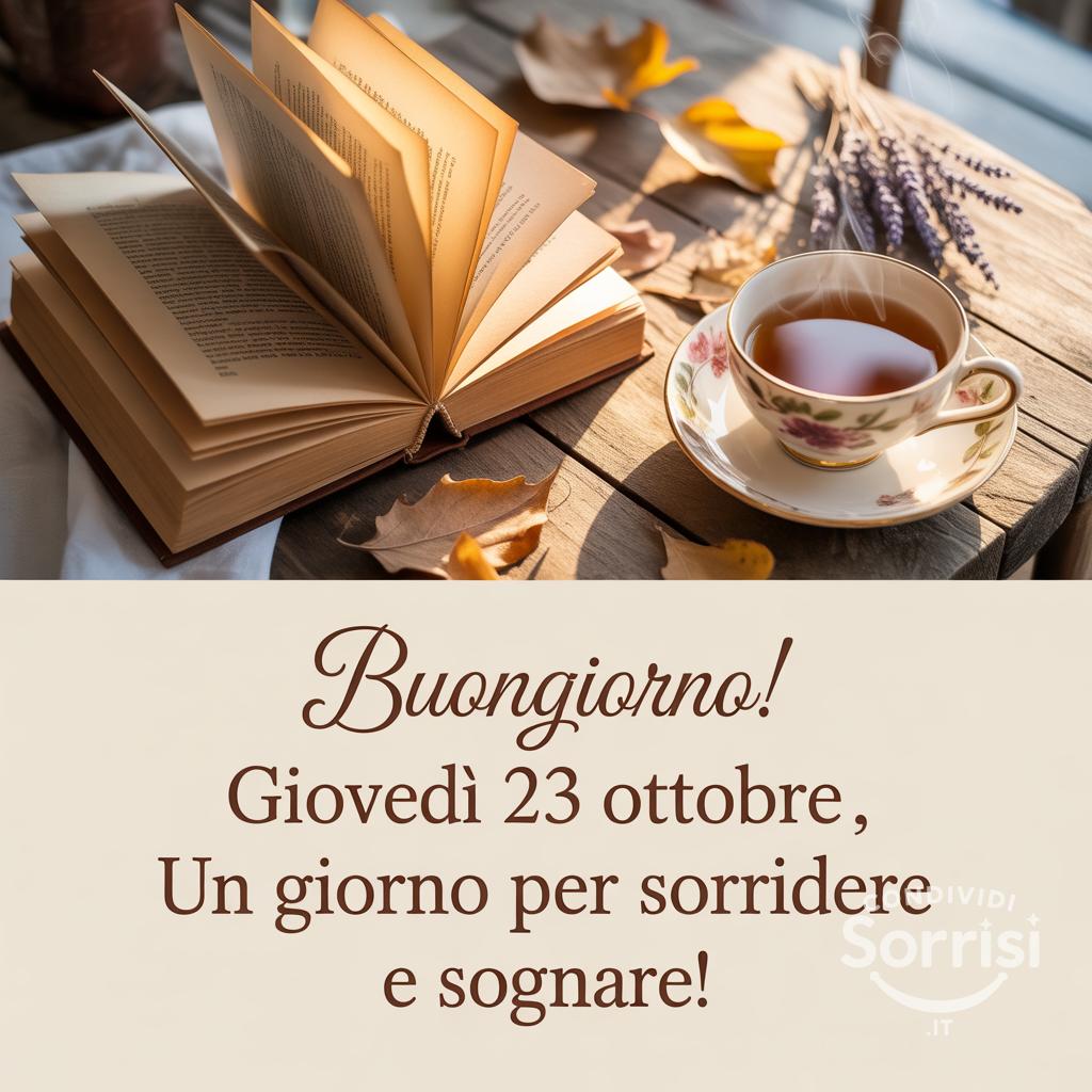Buongiorno! Giovedì 23 ottobre , un giorno per sorridere e sognare!