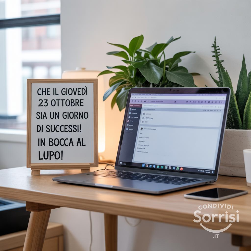 Che il giovedì 23 ottobre  sia un giorno di successi! In bocca al lupo!