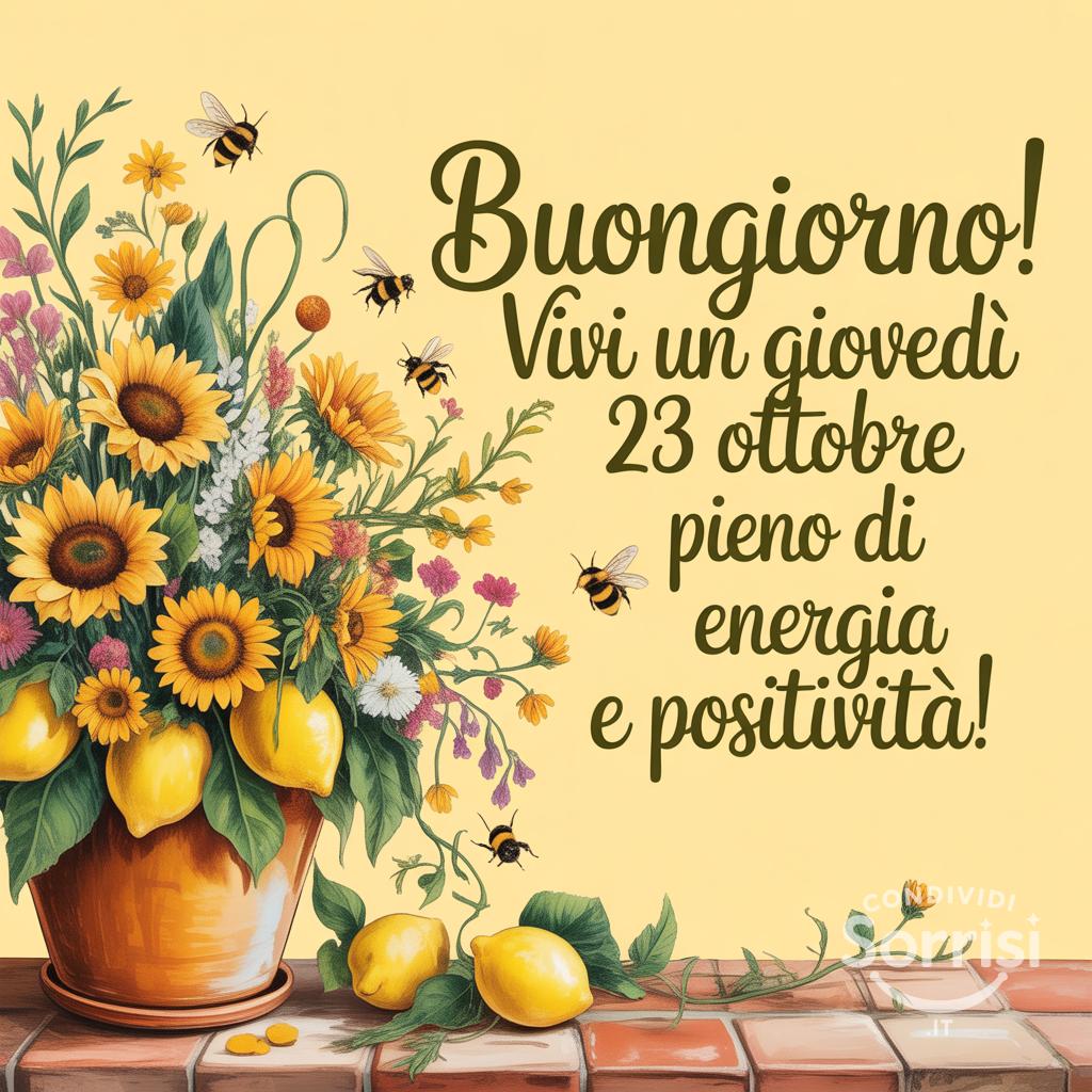 Buongiorno! Vivi un giovedì 23 ottobre  pieno di energia e positività!