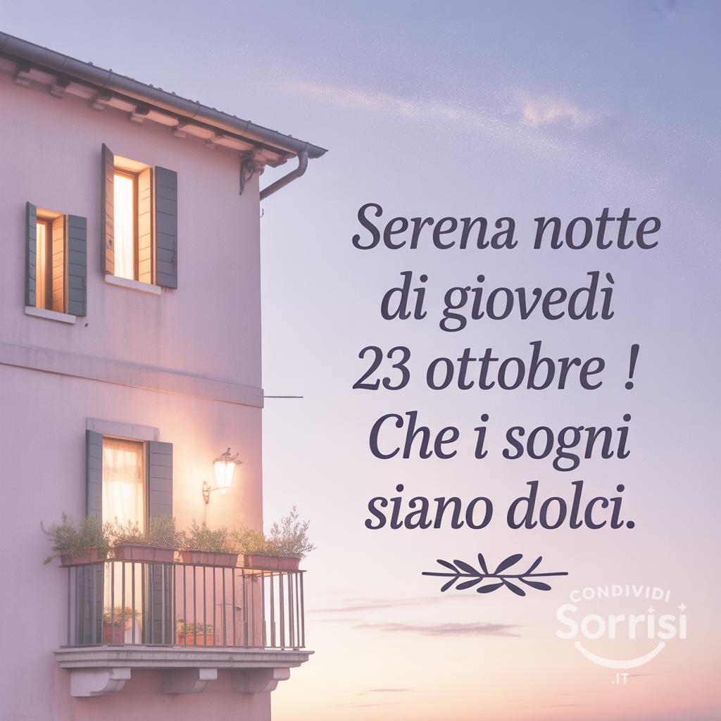 Serena notte di giovedì 23 ottobre ! Che i sogni siano dolci.