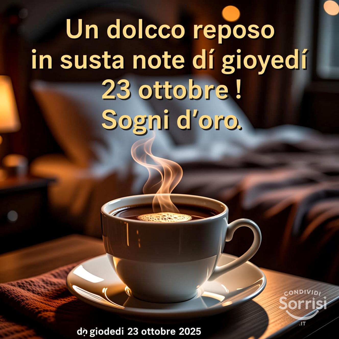 Un dolce riposo in questa notte di giovedì 23 ottobre ! Sogni d'oro.