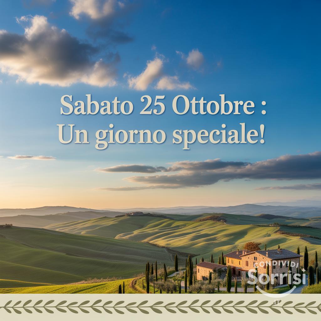 Sabato 25 ottobre : un giorno speciale!