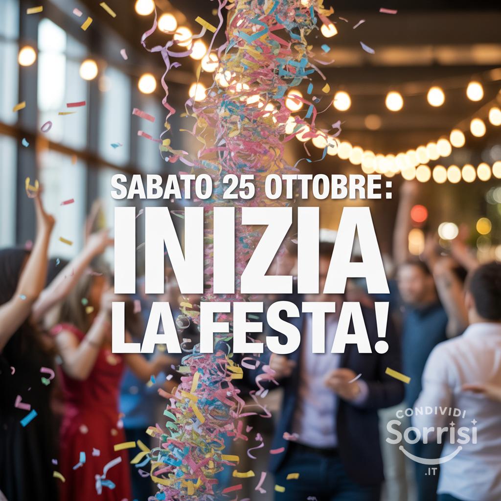 Sabato 25 ottobre : inizia la festa!