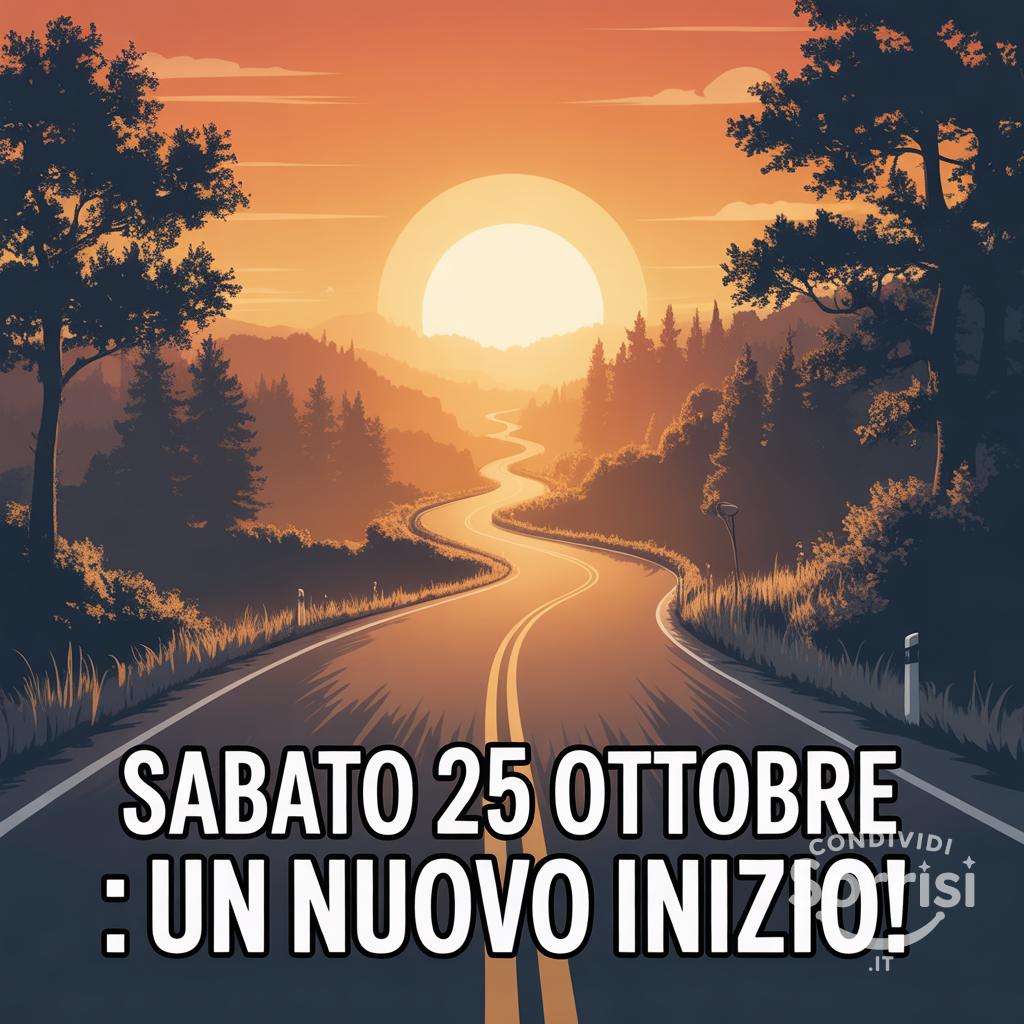 Sabato 25 ottobre : un nuovo inizio!