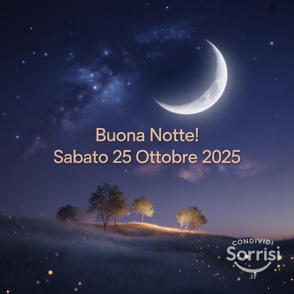 Buona notte! Che questo sabato 25 ottobre  porti sogni d'oro!