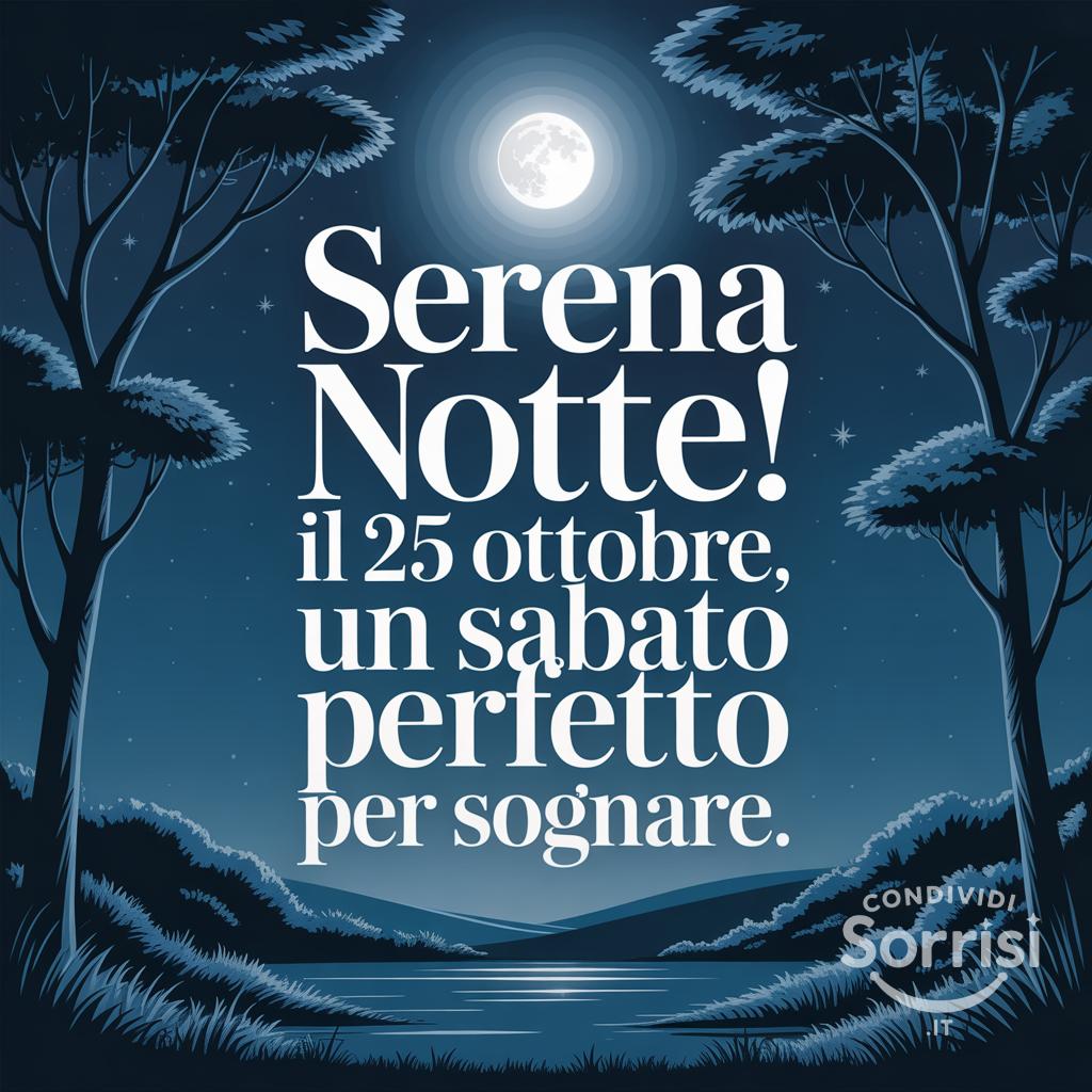 Serena notte! Il 25 ottobre , un sabato perfetto per sognare.
