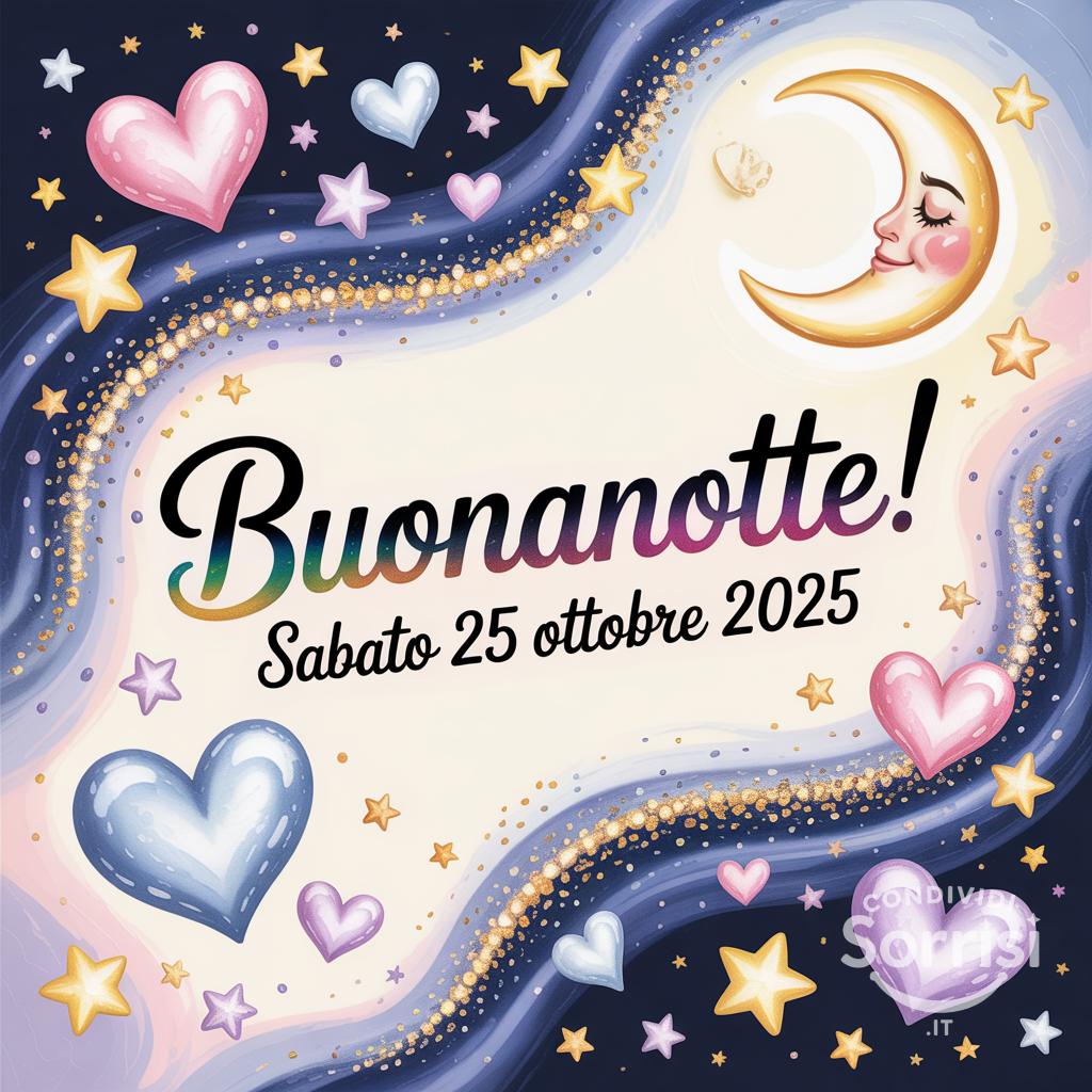 Che il sabato 25 ottobre  vi regali sogni meravigliosi. Buonanotte!