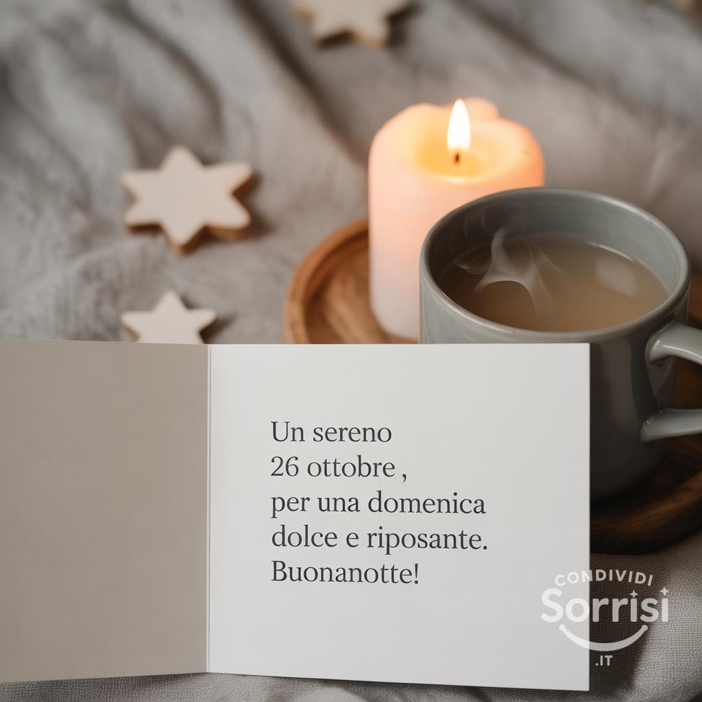 Un sereno 26 ottobre , per una domenica dolce e riposante. Buonanotte!