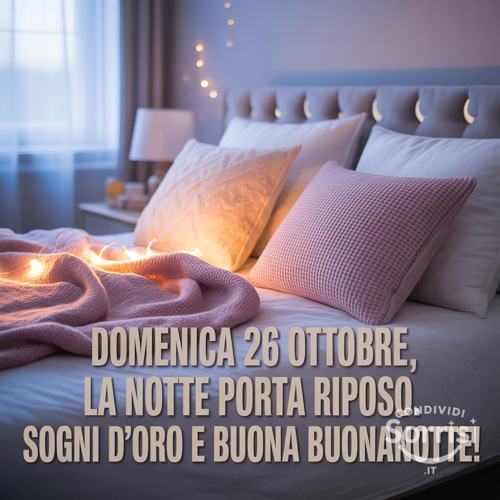 Domenica 26 ottobre , la notte porta riposo. Sogni d'oro e buona buonanotte!