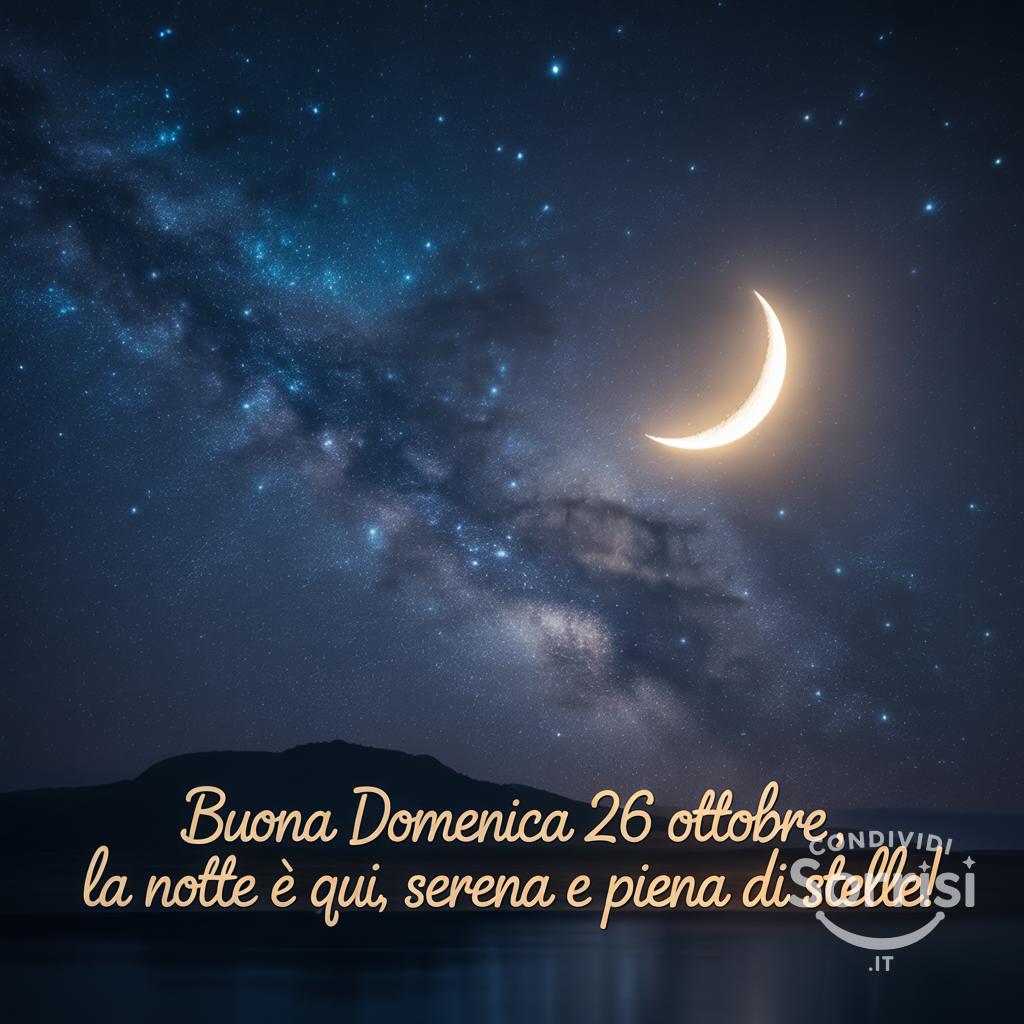 Buona domenica 26 ottobre , la notte è qui, serena e piena di stelle!