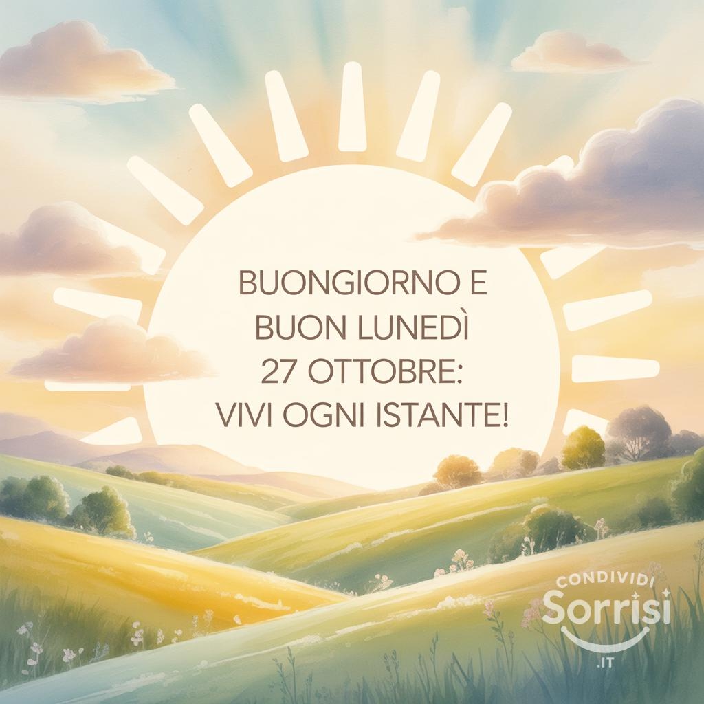 Buongiorno e buon lunedì 27 ottobre: vivi ogni istante!