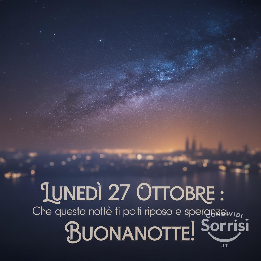 Lunedì 27 ottobre : che questa notte ti porti riposo e speranza. Buonanotte!