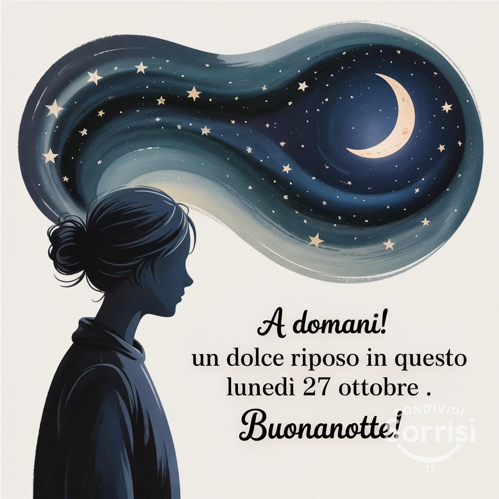 A domani! Un dolce riposo in questo lunedì 27 ottobre . Buonanotte!
