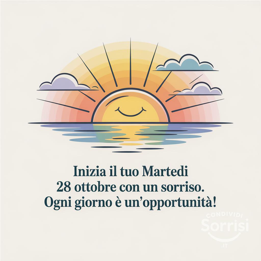 Inizia il tuo martedì 28 ottobre  con un sorriso. Ogni giorno è un'opportunità!