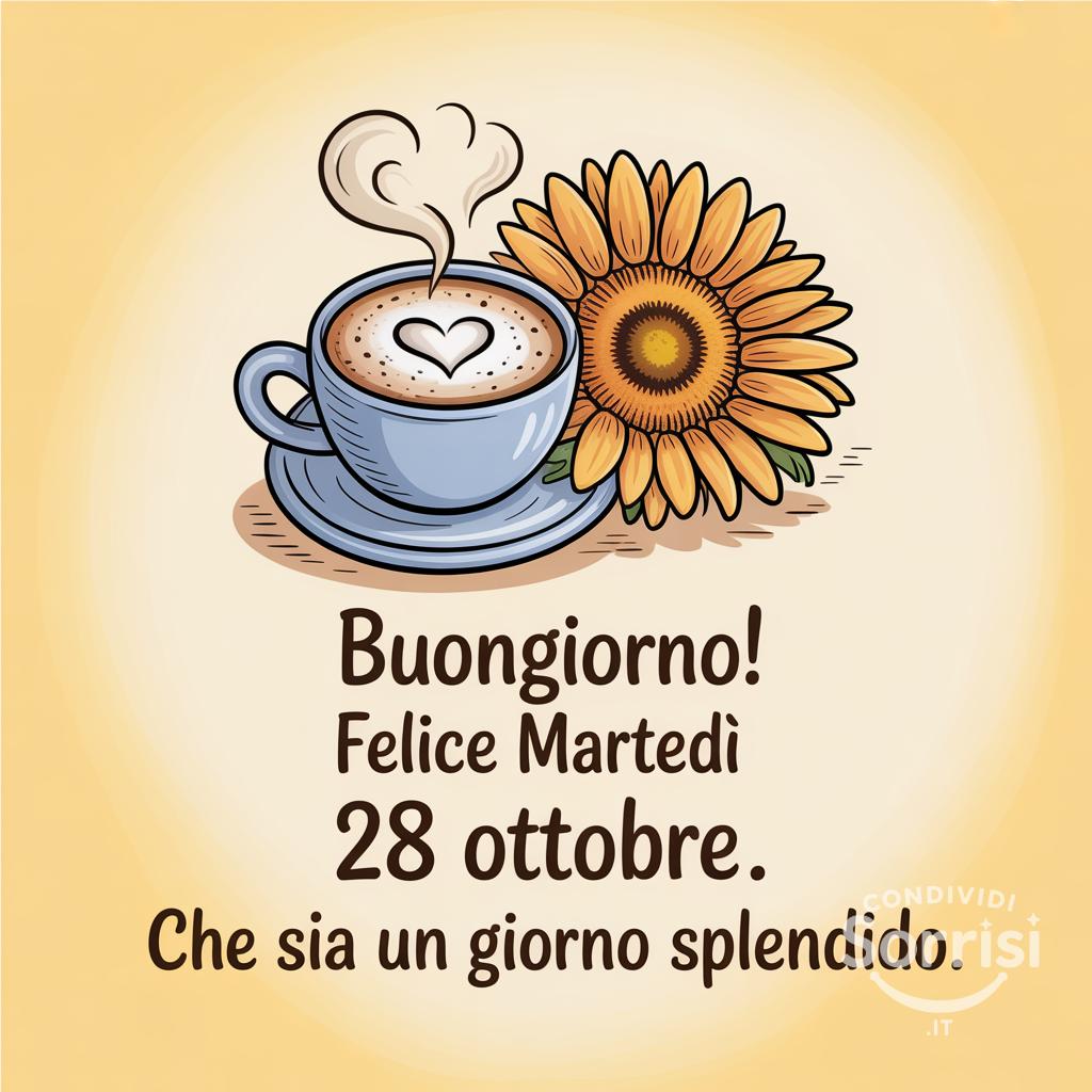 Buongiorno! Felice martedì 28 ottobre . Che sia un giorno splendido.