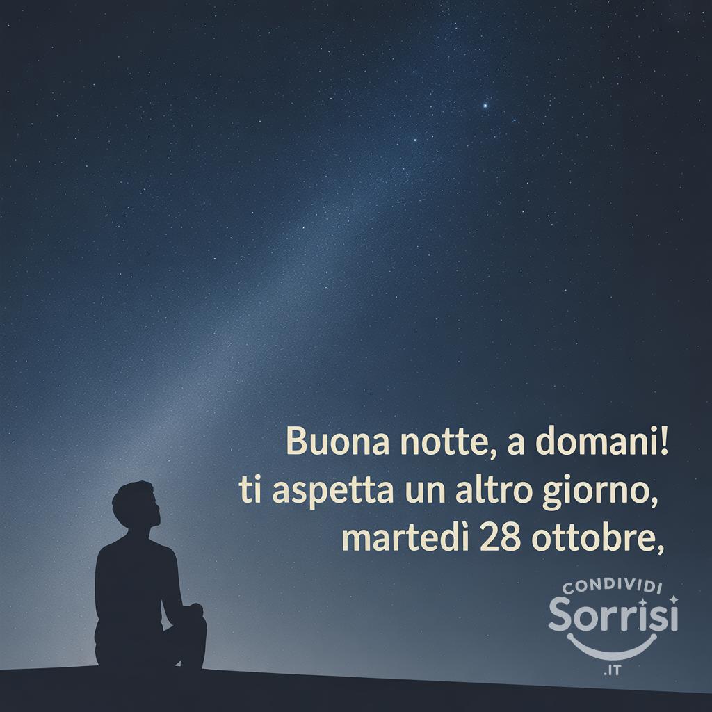 Buona notte, a domani! Ti aspetta un altro giorno, martedì 28 ottobre .