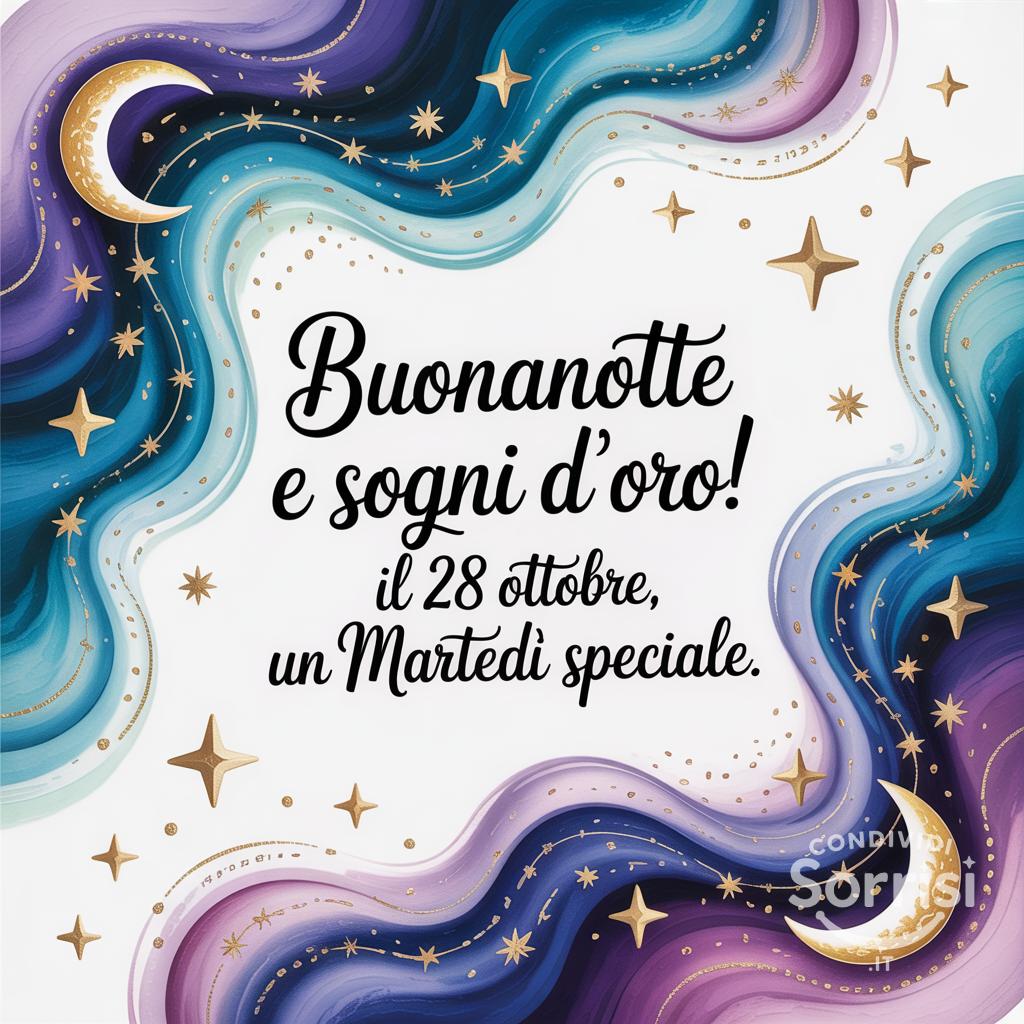 Buonanotte e sogni d'oro! Il 28 ottobre , un martedì speciale.