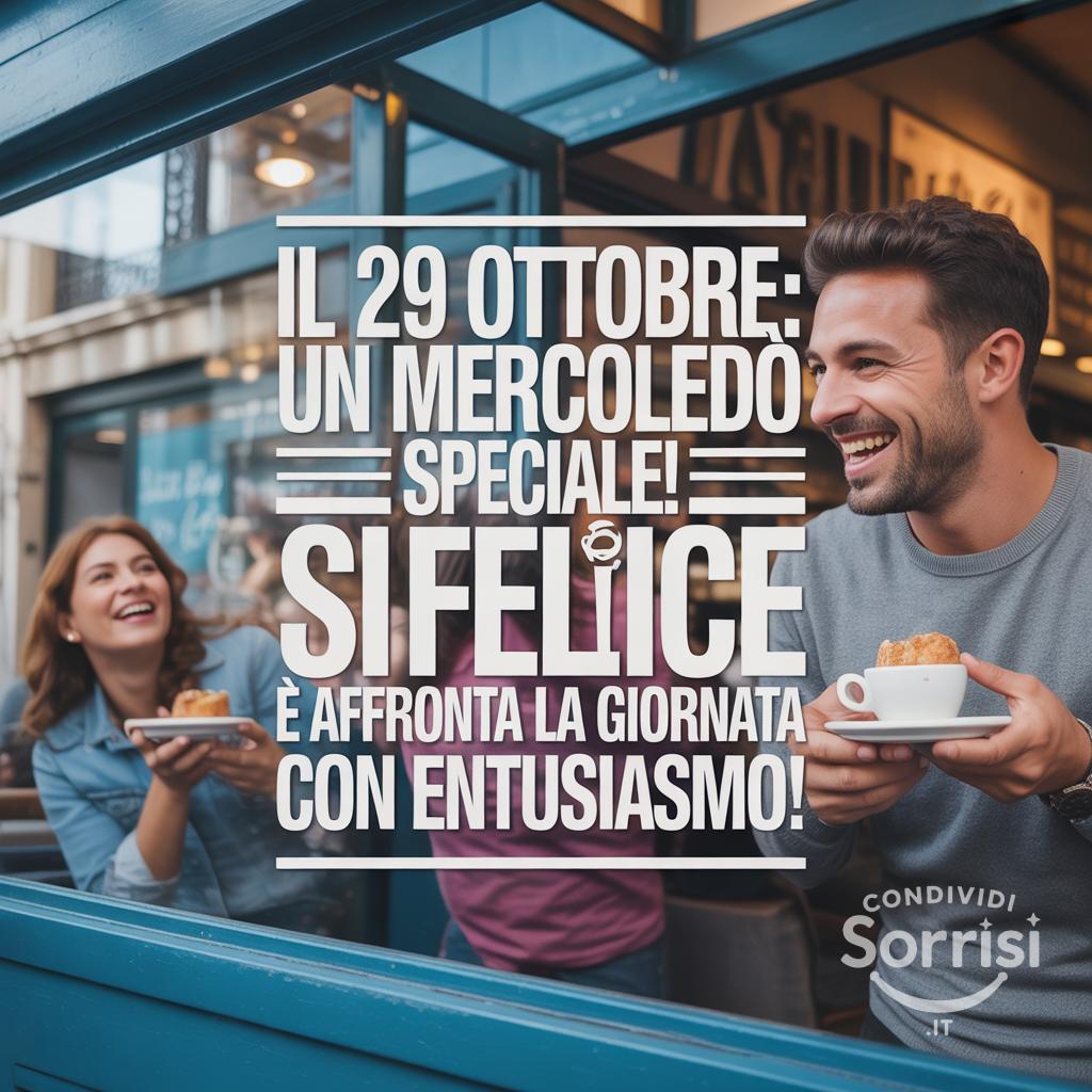 Il 29 ottobre : un mercoledì speciale! Sii felice e affronta la giornata con entusiasmo!