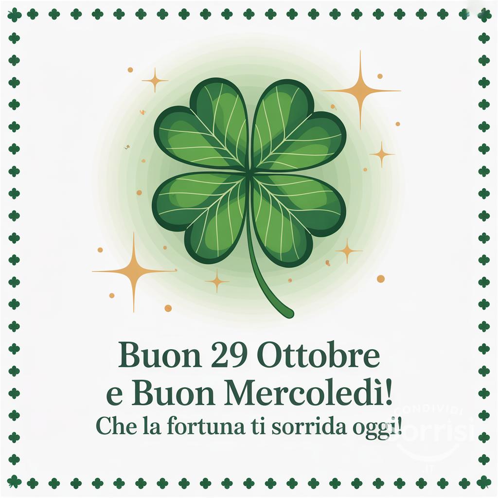 Buon 29 ottobre  e buon mercoledì! Che la fortuna ti sorrida oggi!